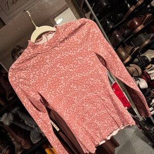Elegant Floral Long Sleeve Blouse in Pink